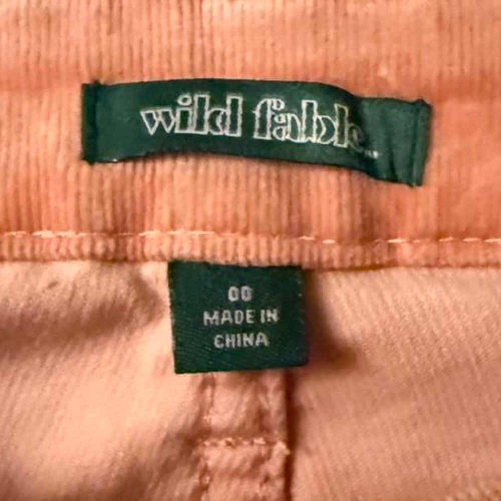 Wild Fable Peach Corduroy Low-Rise Flare Pants Sz 00 - Picture 4 of 4